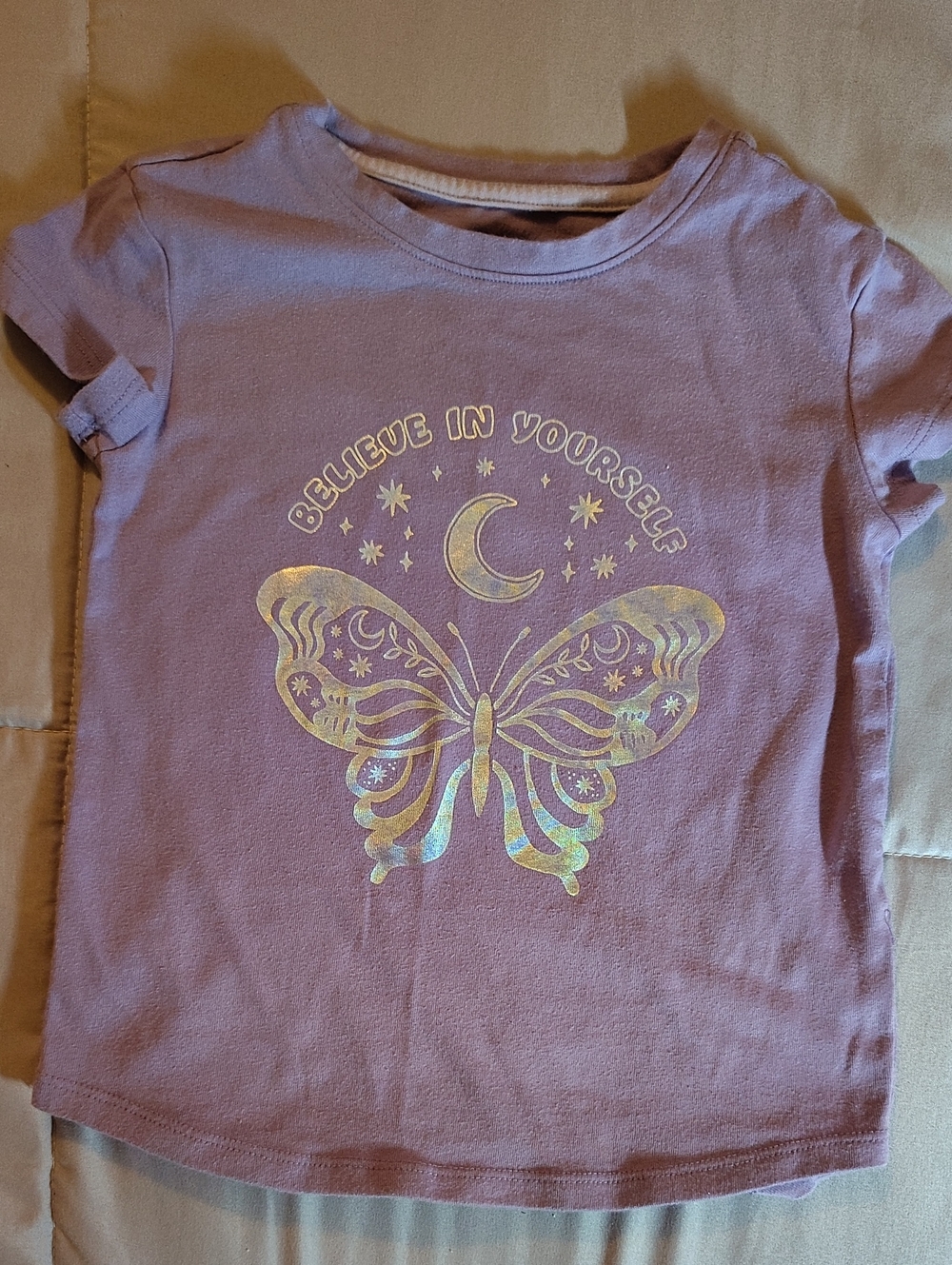 jumping beans Lavender Tee with Iridescent Butterfly